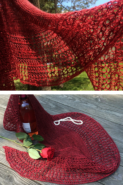 Project Love – Rosewater shawl knitted by Karen (15FiberFrenzy on Ravelry)