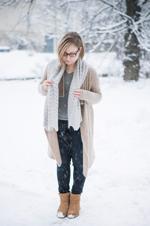 Winter Starlight shawl from Woolenberry