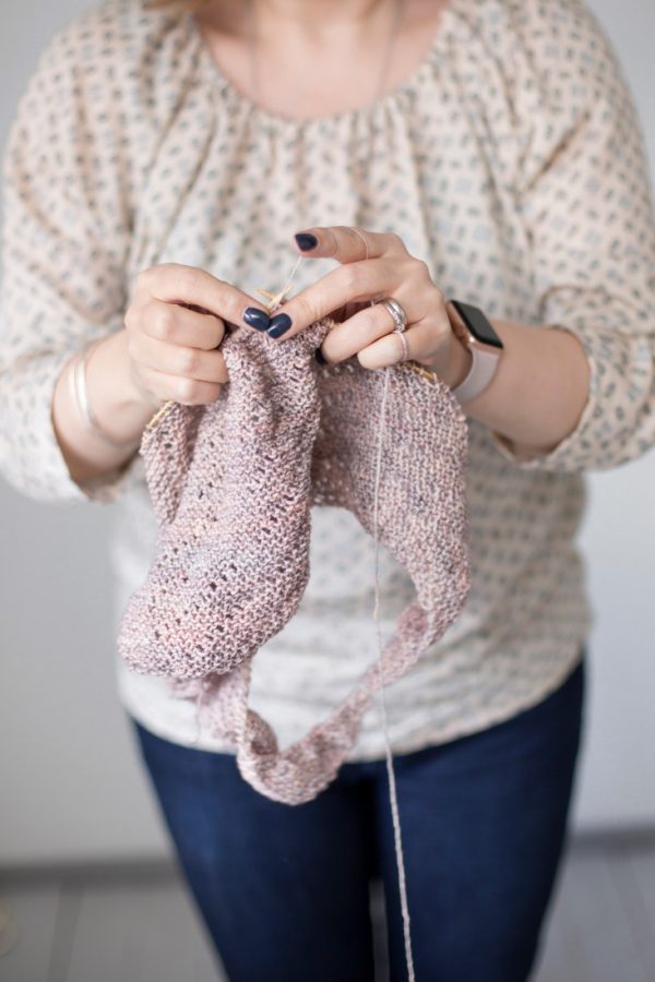 On my needles: Railings shawl with Madelinetosh Tosh Sock