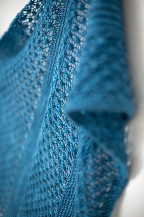 Noble Blue shawl pattern from Woolenberry