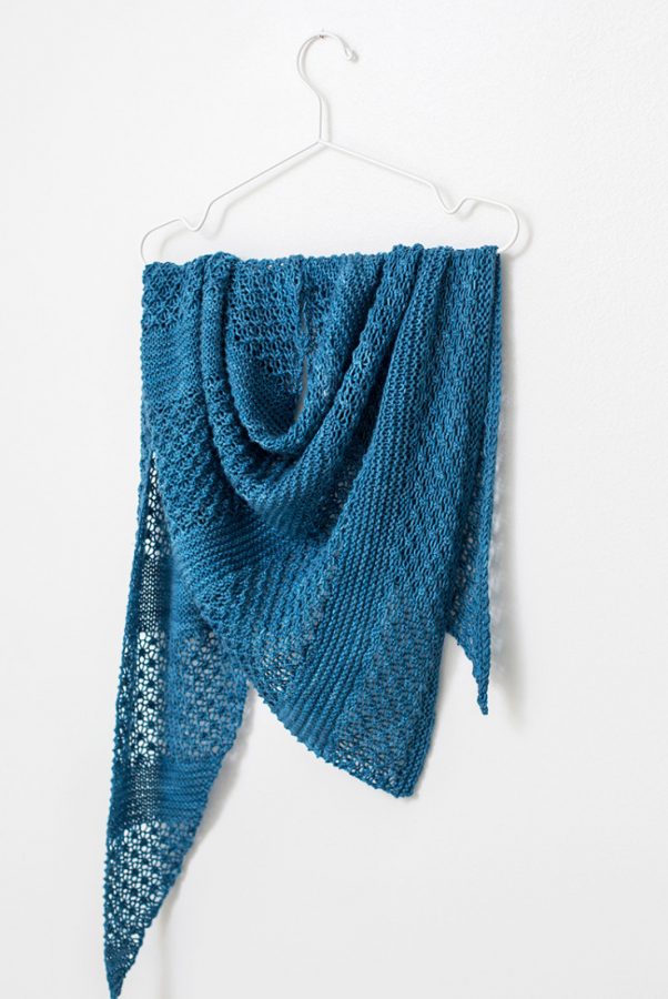 Noble Blue shawl pattern from Woolenberry