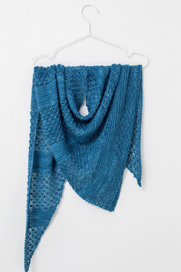 Noble Blue shawl pattern from Woolenberry