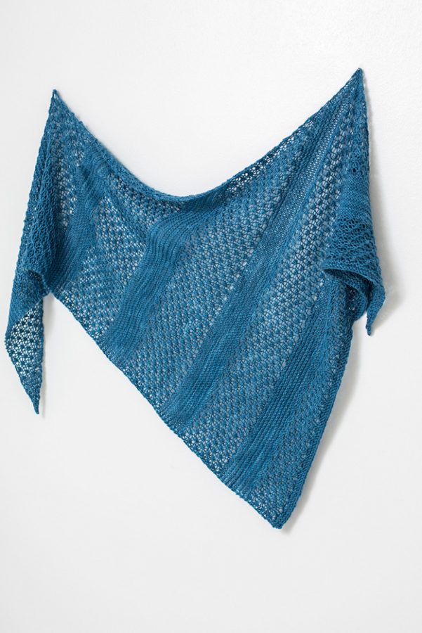 Noble Blue shawl pattern from Woolenberry