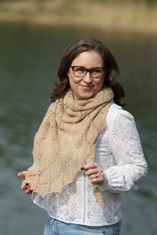 Spring Street – Triangle lace shawl knitting pattern from Woolenberry