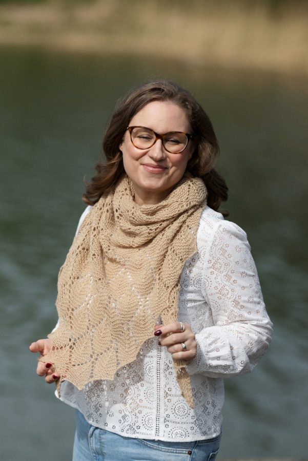 Spring Street – Triangle lace shawl knitting pattern from Woolenberry