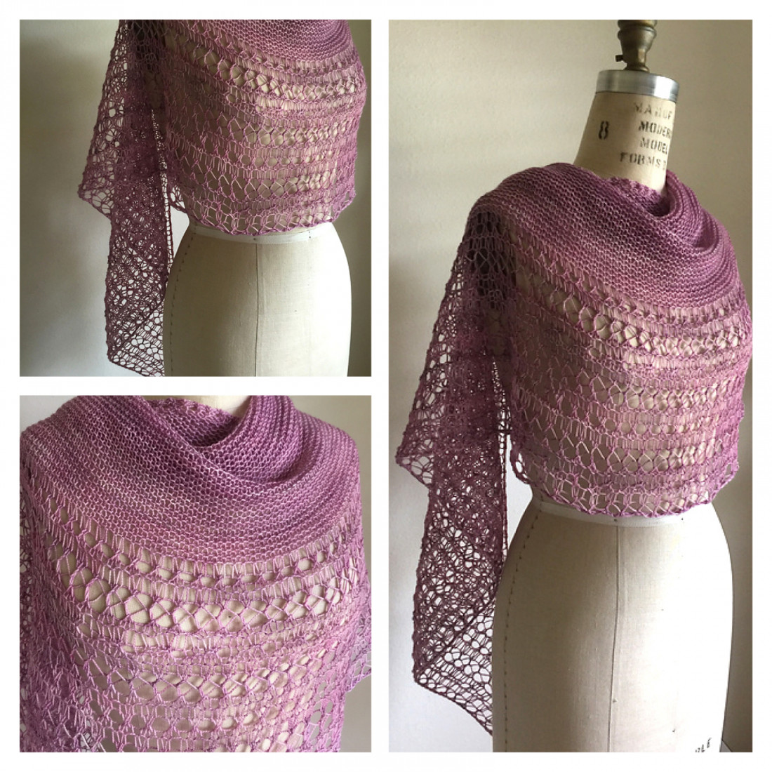 Rosewater shawl pattern from Woolenberry