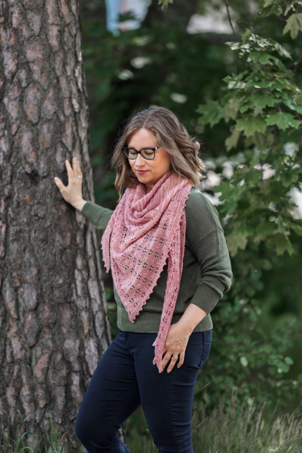 Rose Petals shawl pattern from Woolenberry