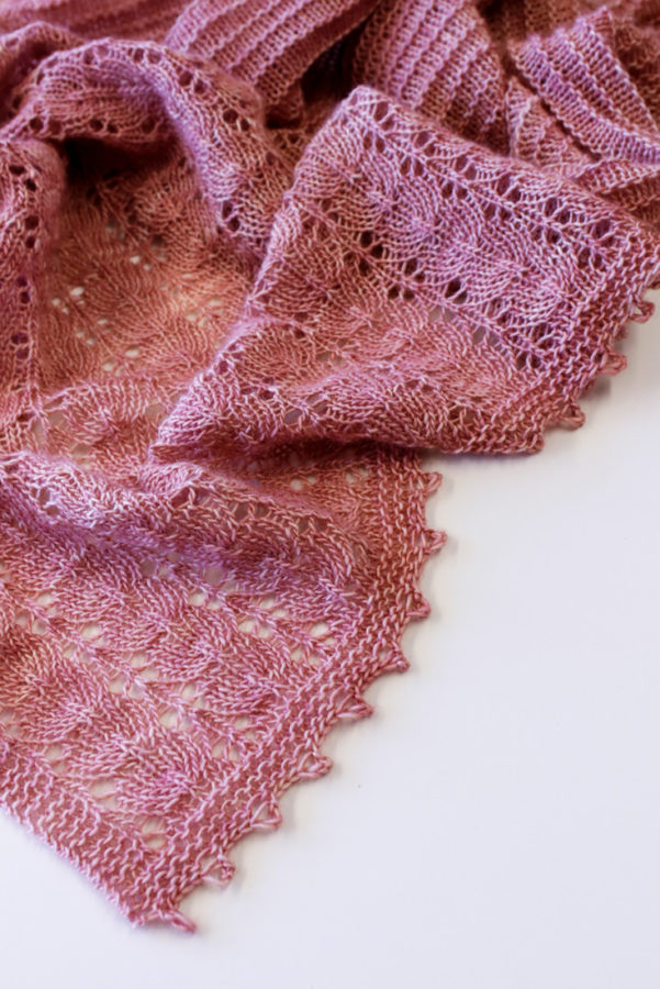 Rose Petals shawl pattern from Woolenberry