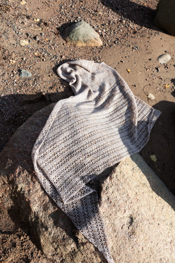 Treillage – Minimal and modern lace shawl knitting pattern for fingering weight yarn.