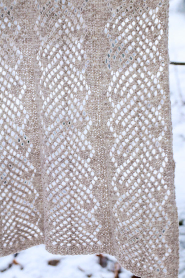 Winter Sleep rectangle shawl pattern from Woolenberry