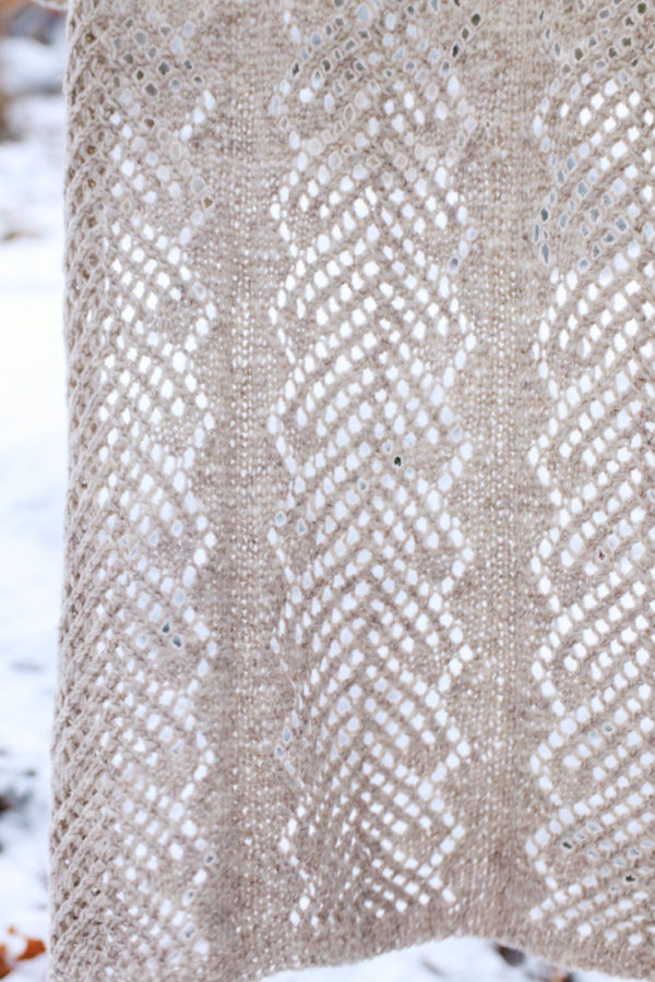 Winter Sleep rectangle shawl pattern from Woolenberry