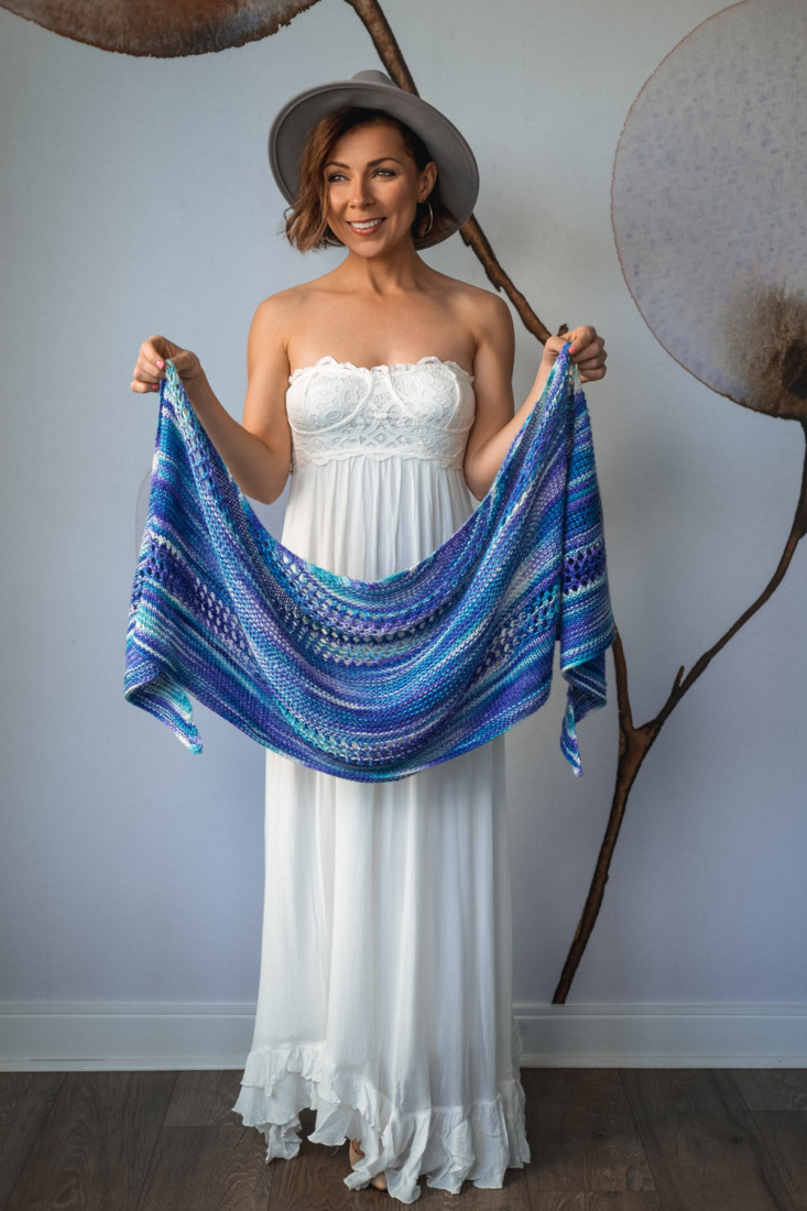 Stella shawl from Woolenberry in Expression Fiber Arts yarn