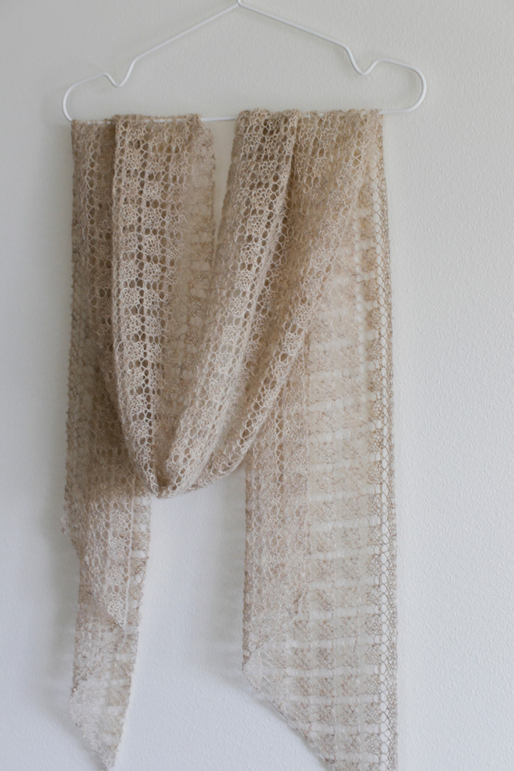 Tranquil scarf pattern from Woolenberry.