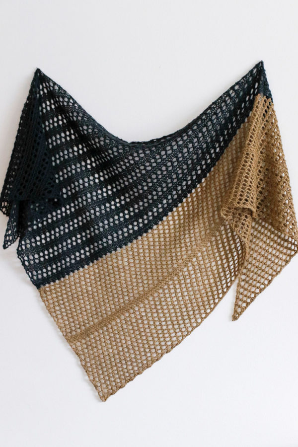 Forest Mist triangle shawl with worsted weight yarn