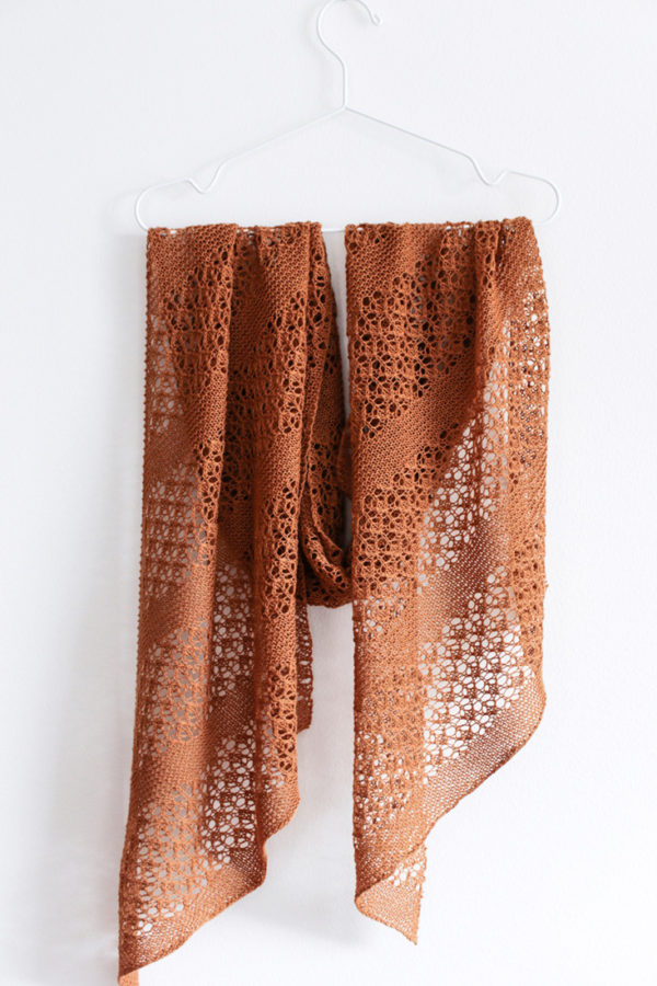 Golden Harvest rectangle shawl pattern from Woolenberry