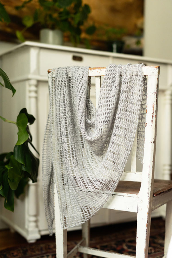 Still Waters – Easy one skein shawl knitting pattern with simple lace and garter stitch