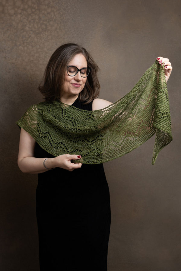 Earthsong – One skein shawl knitting pattern. Inspired by the Earth element.