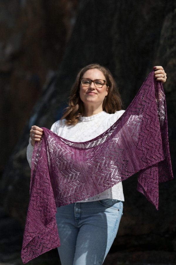 Dream Chaser rectangle shawl knitting pattern from Woolenberry